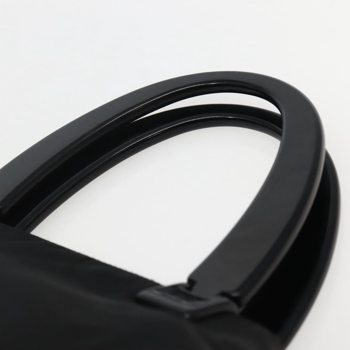 PRADA Hand Bag Nylon Black Silver Auth 143271
