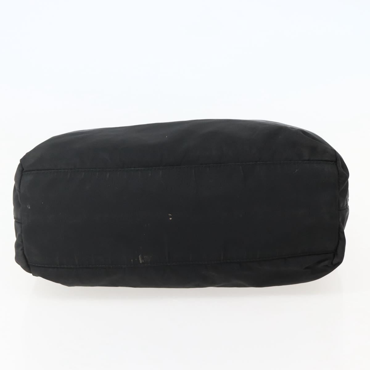 PRADA Hand Bag Nylon Black Silver Auth 143271