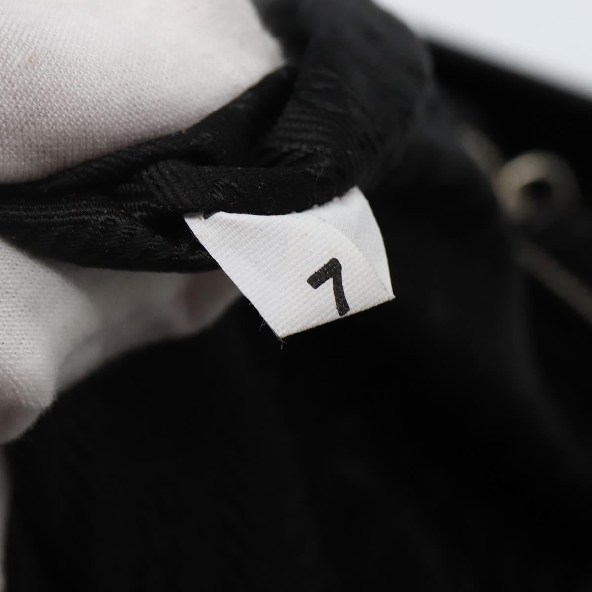 PRADA Tote Bag Nylon Black Silver Auth 143273