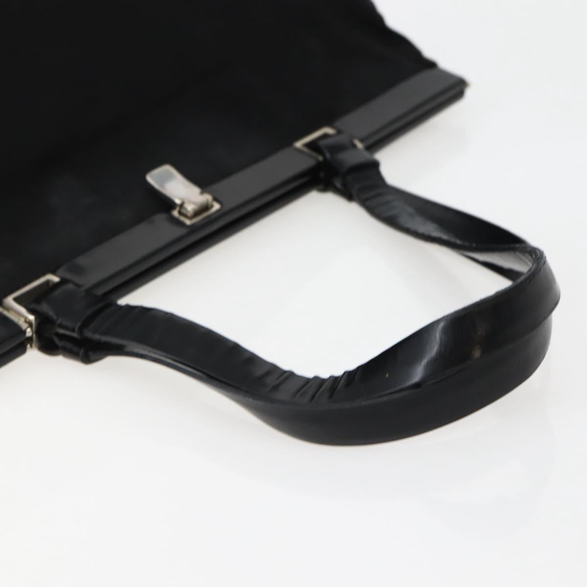 PRADA Tote Bag Nylon Black Silver Auth 143273