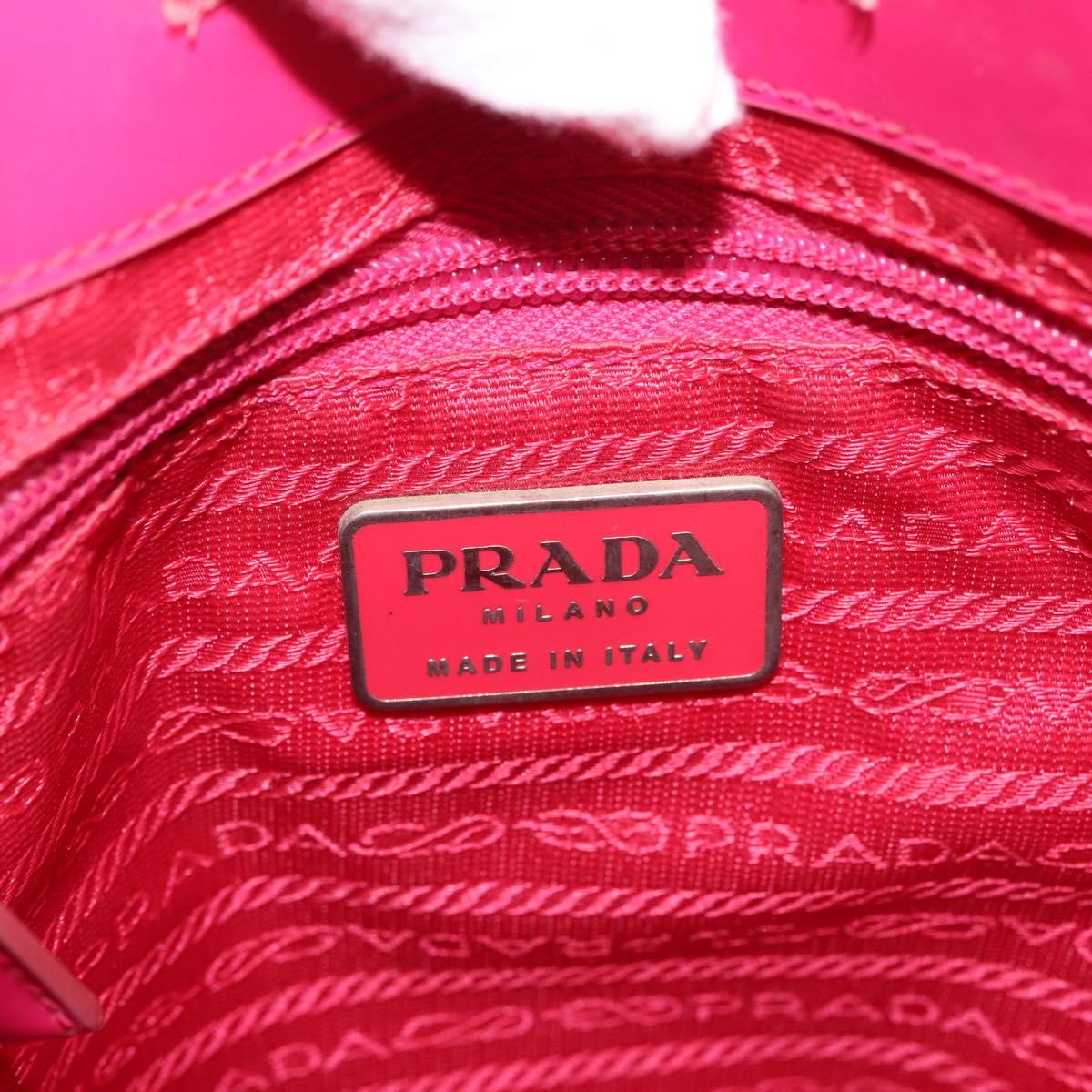 PRADA Shoulder Bag Leather Pink Clear Auth 143274