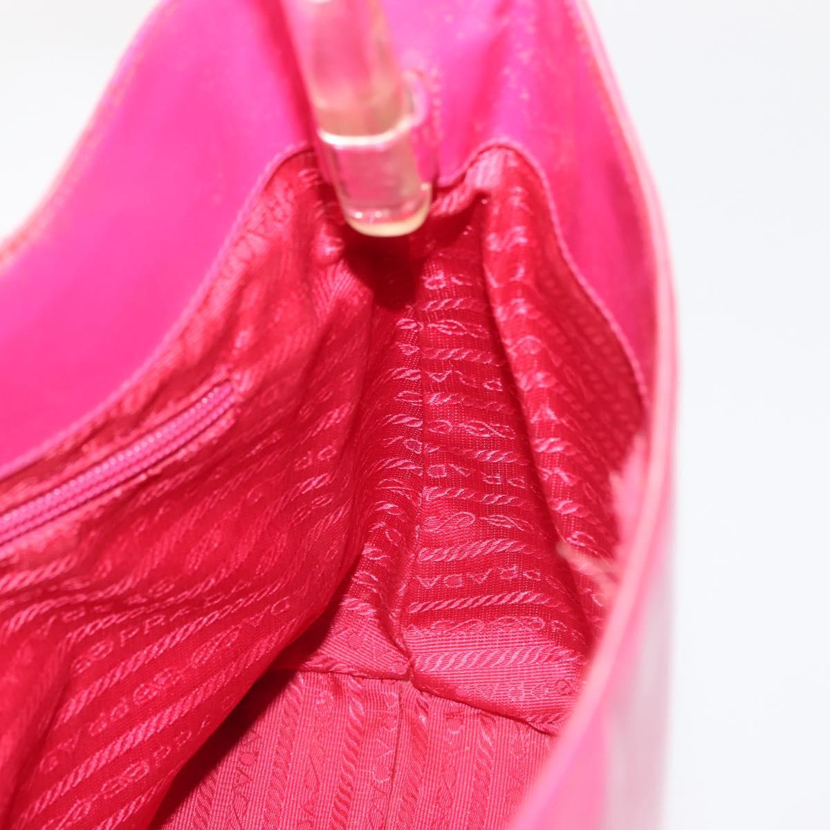 PRADA Shoulder Bag Leather Pink Clear Auth 143274