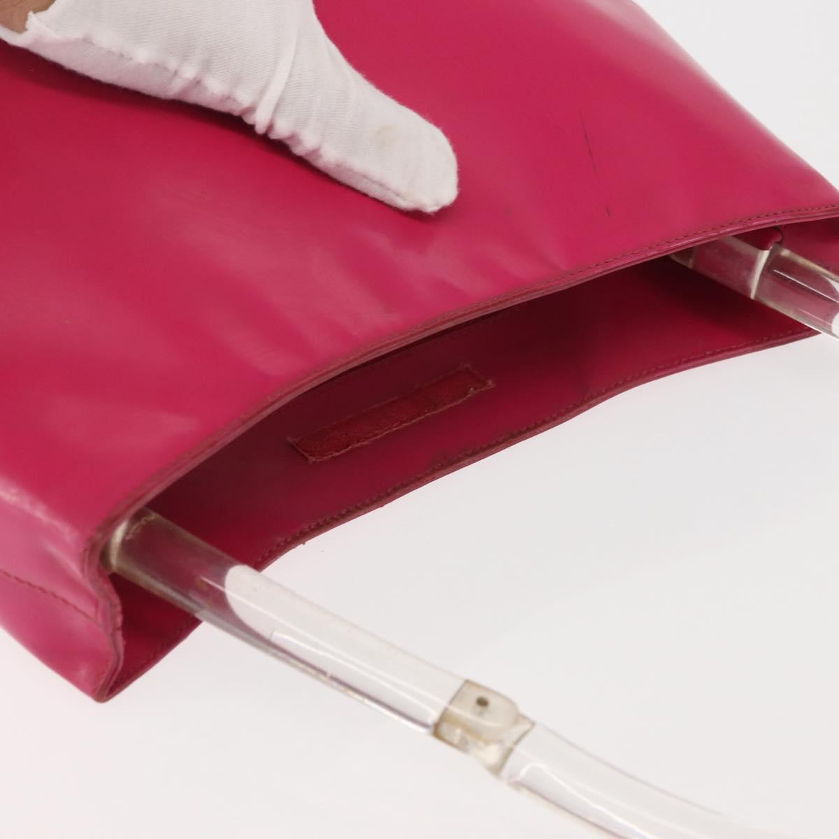 PRADA Shoulder Bag Leather Pink Clear Auth 143274