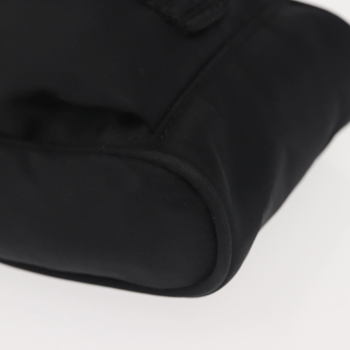 PRADA Shoulder Bag Nylon Black Silver Auth 143276