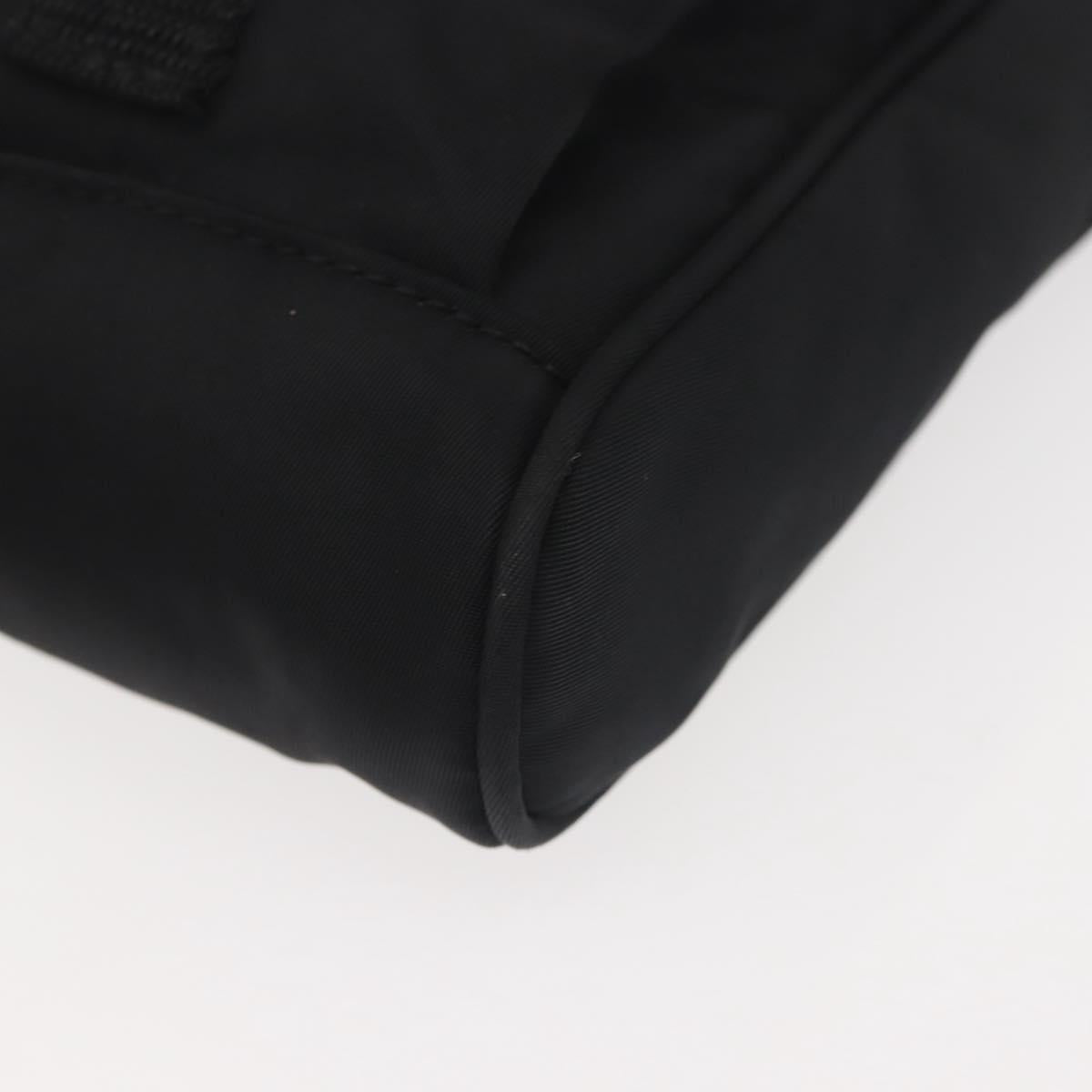 PRADA Shoulder Bag Nylon Black Silver Auth 143276