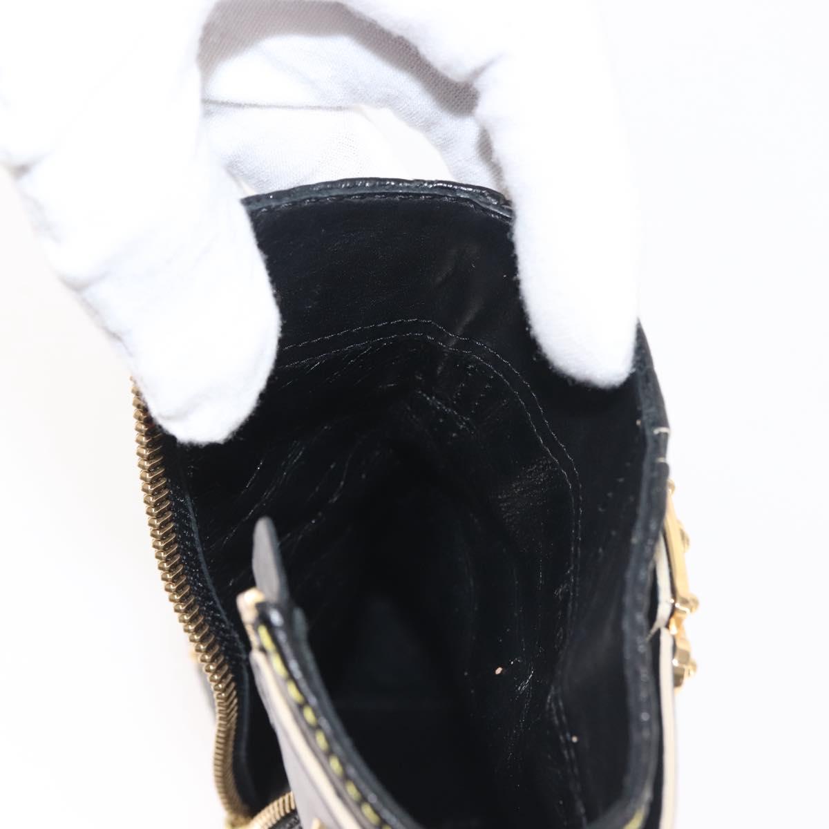 LOUIS VUITTON Short Boots Suhari Leather 34 1/2 Black Gold LV Auth 143282