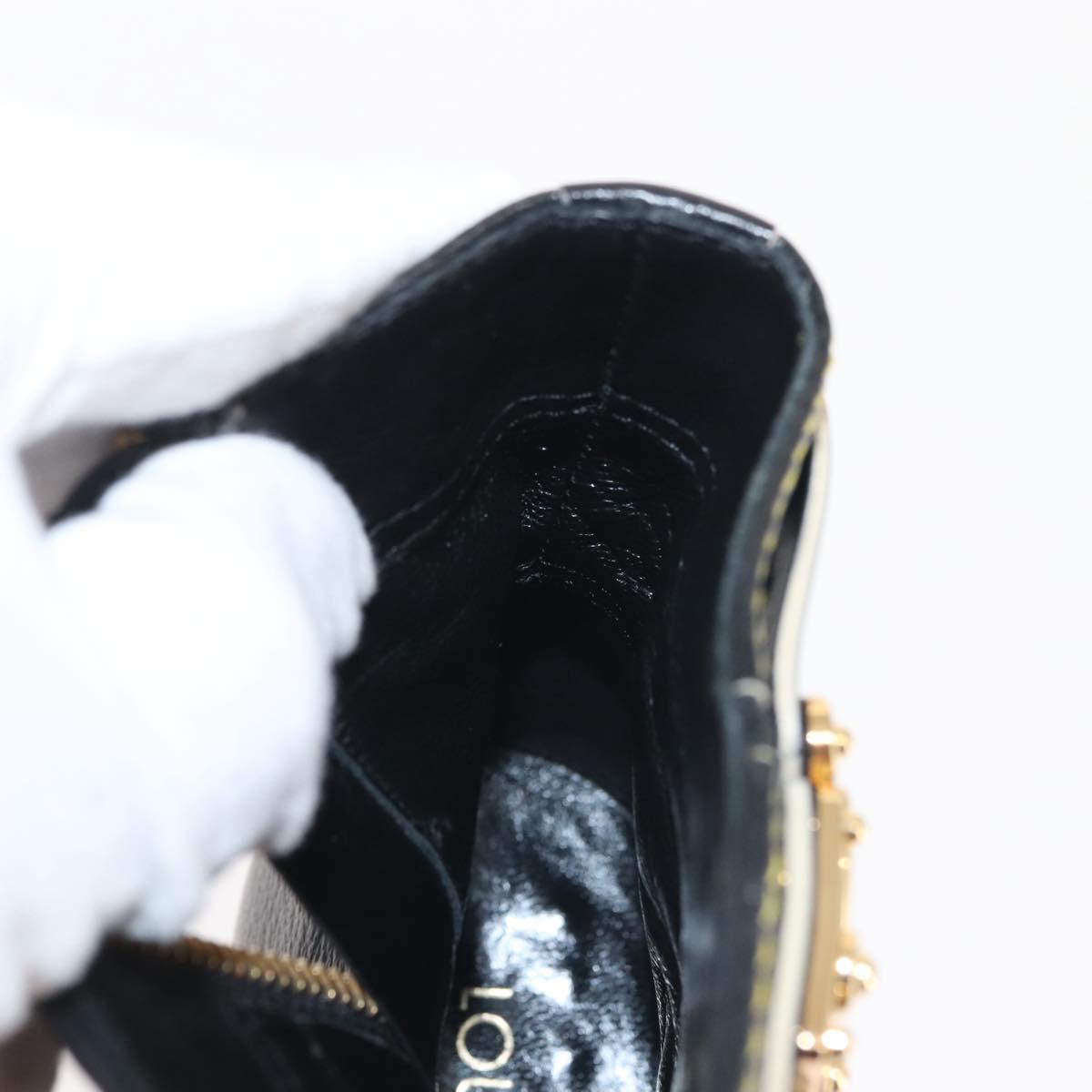 LOUIS VUITTON Short Boots Suhari Leather 34 1/2 Black Gold LV Auth 143282