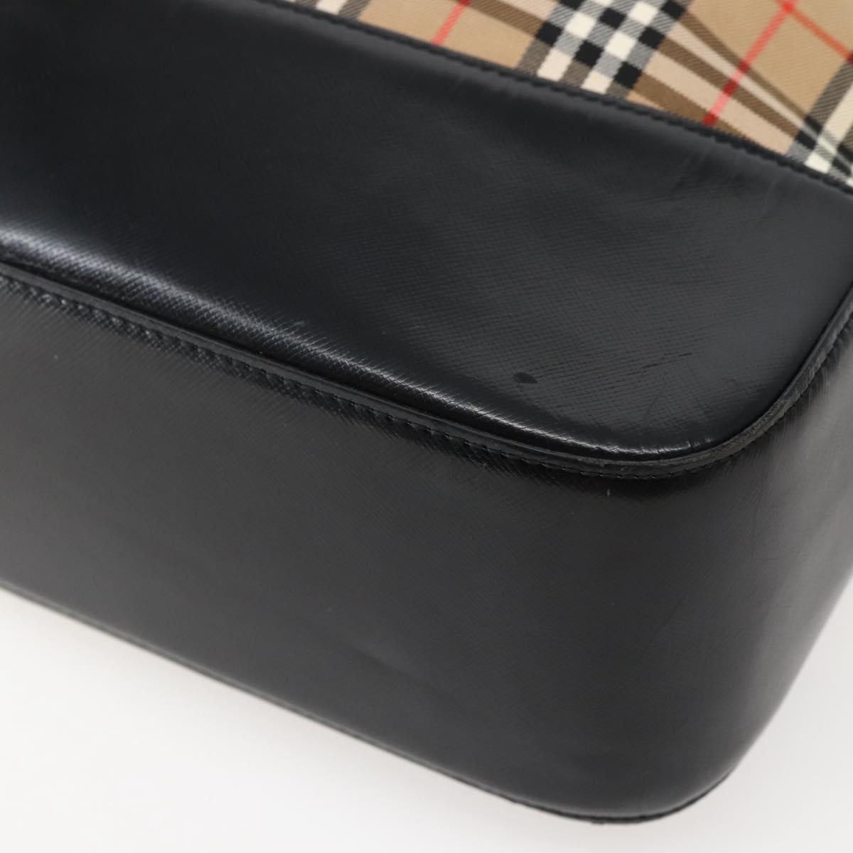 Burberrys Nova Check Tote Bag Canvas Beige Gold Auth 143284