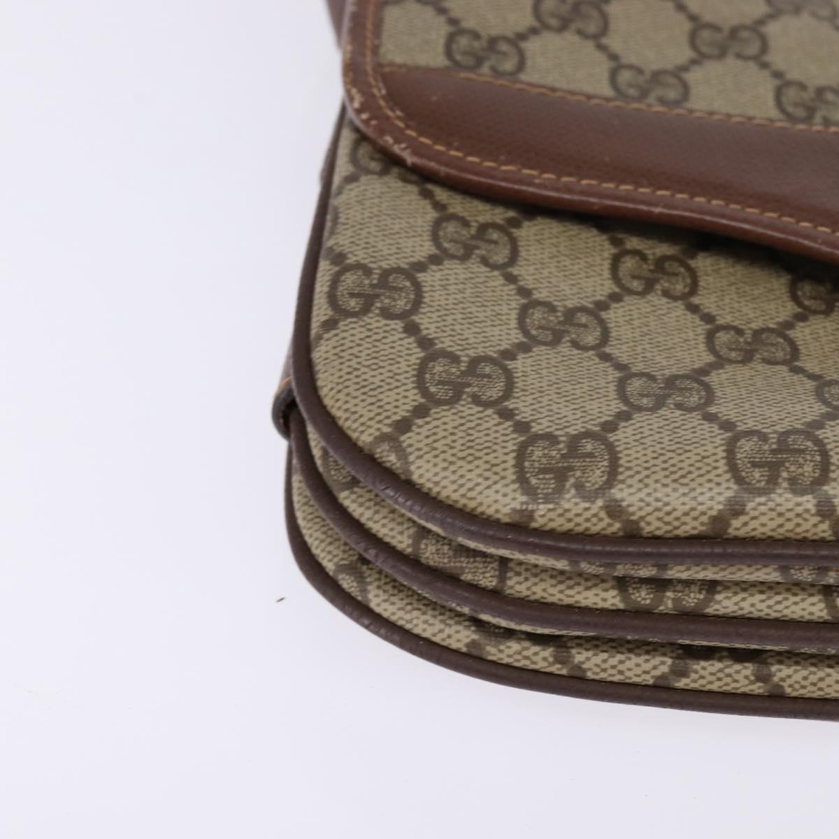 GUCCI GG Supreme Web Sherry Line Bag PVC Beige Gold 001 113 6862 Auth 143301