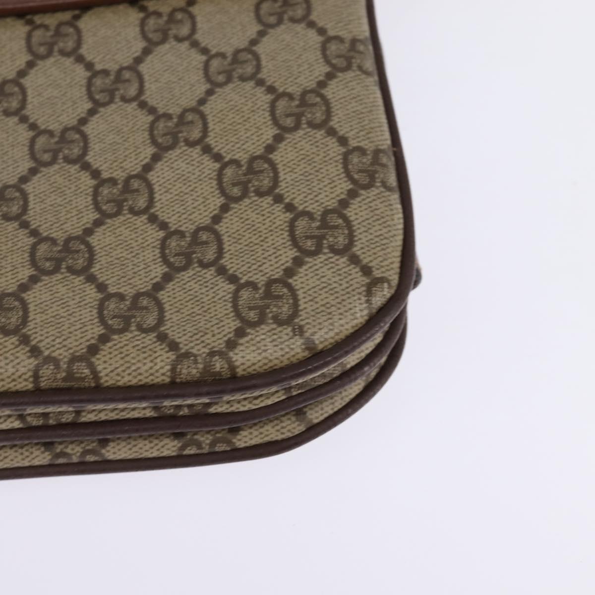 GUCCI GG Supreme Web Sherry Line Bag PVC Beige Gold 001 113 6862 Auth 143301