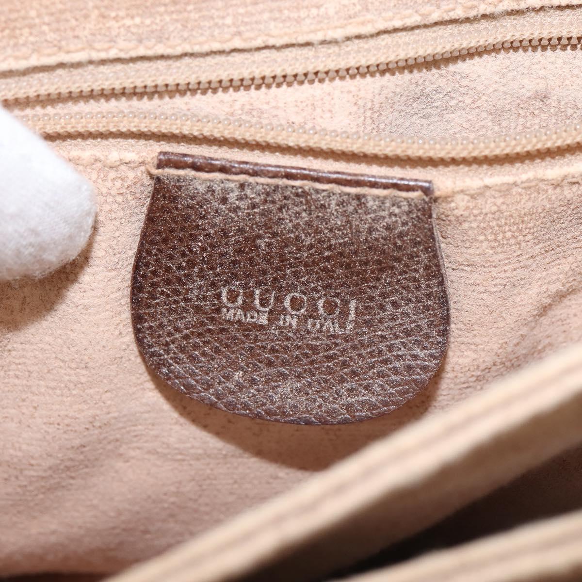 GUCCI GG Supreme Web Sherry Line Bag PVC Beige Gold 001 113 6862 Auth 143301