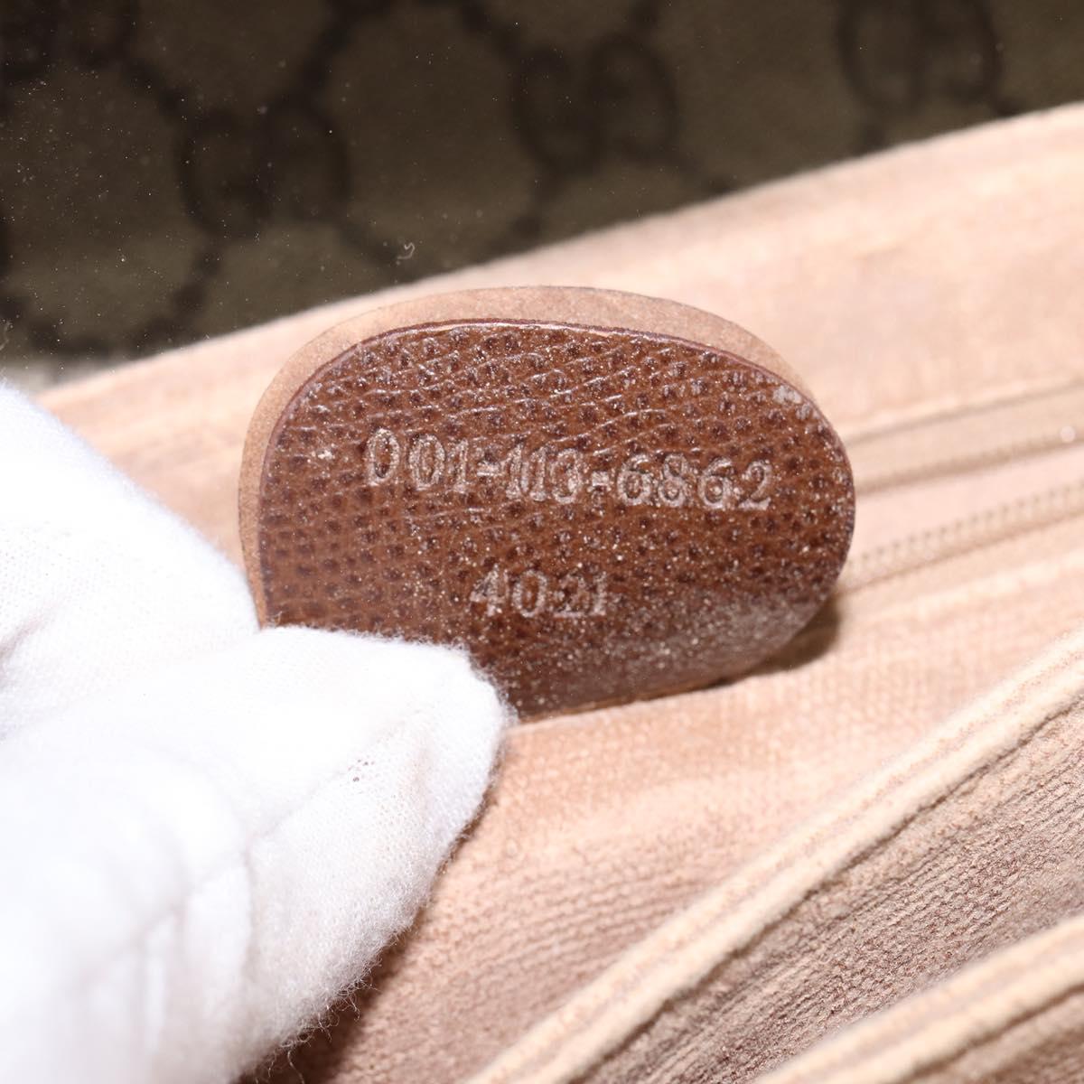 GUCCI GG Supreme Web Sherry Line Bag PVC Beige Gold 001 113 6862 Auth 143301