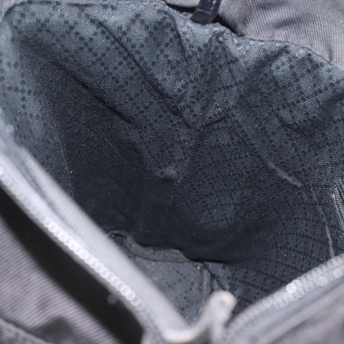 GUCCI Bamboo Hand Bag Nylon Black Silver 000 1998 0508 Auth 143305