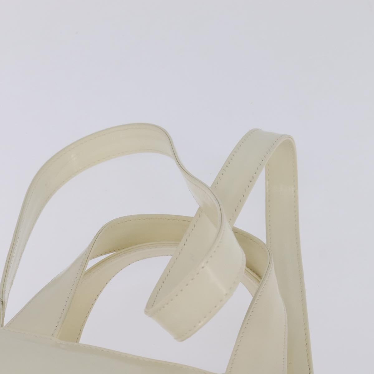 GUCCI Hand Bag Enamel 2way White Silver 001 1013 0504 Auth 143307