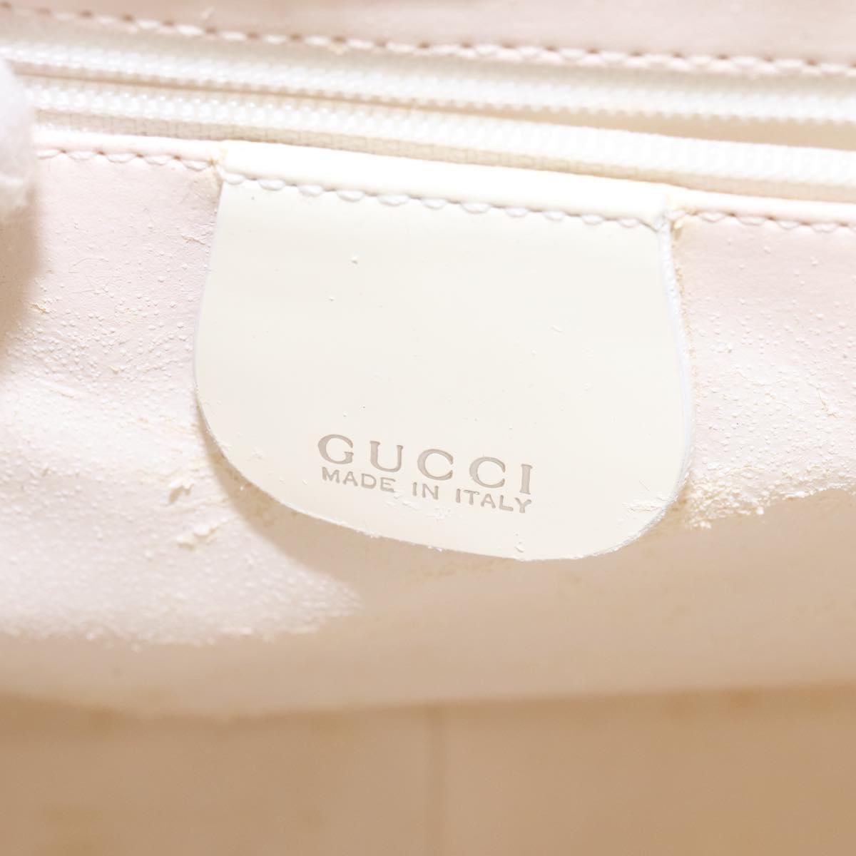 GUCCI Hand Bag Enamel 2way White Silver 001 1013 0504 Auth 143307