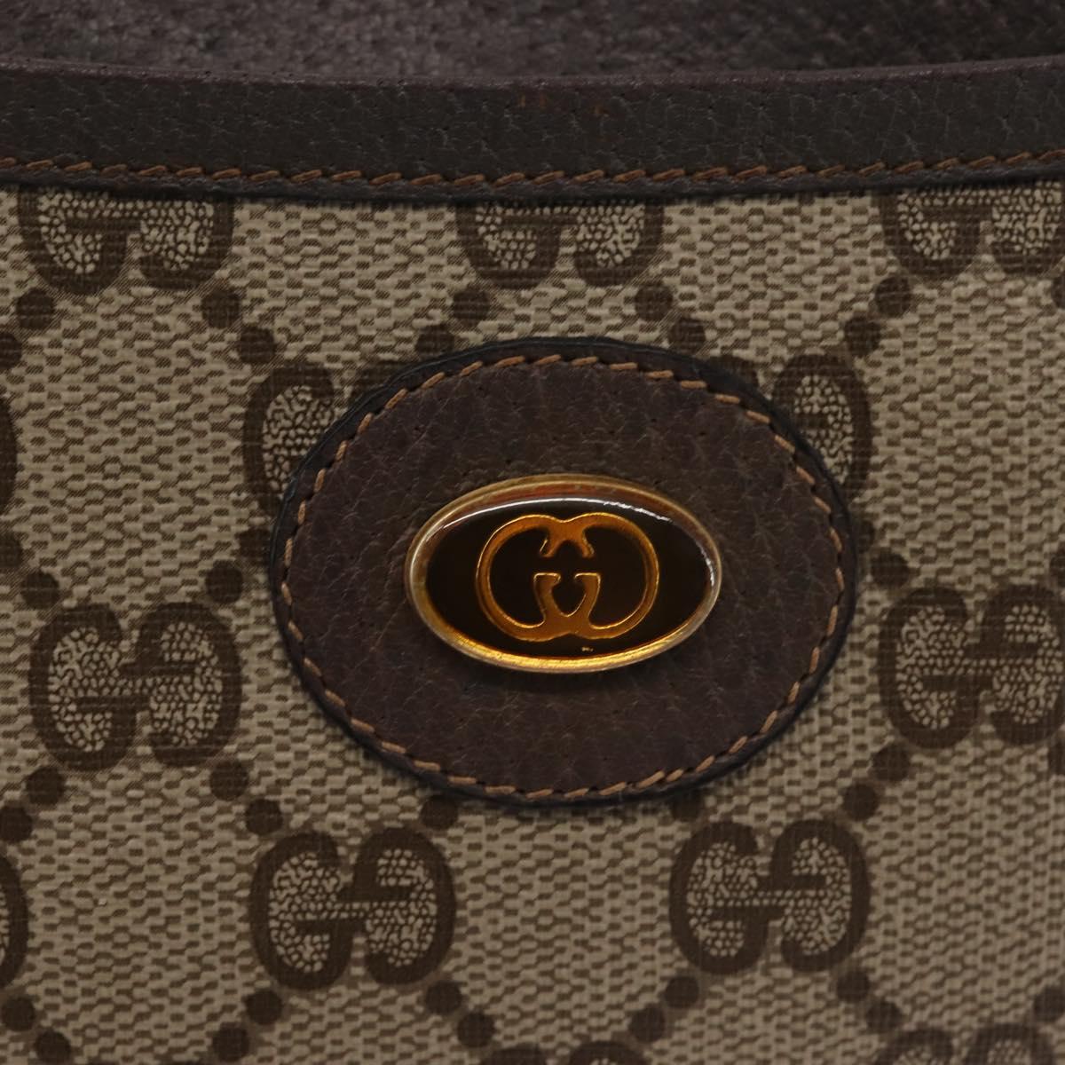 GUCCI GG Supreme Shoulder Bag PVC Beige Gold 904 02 020 Auth 143309