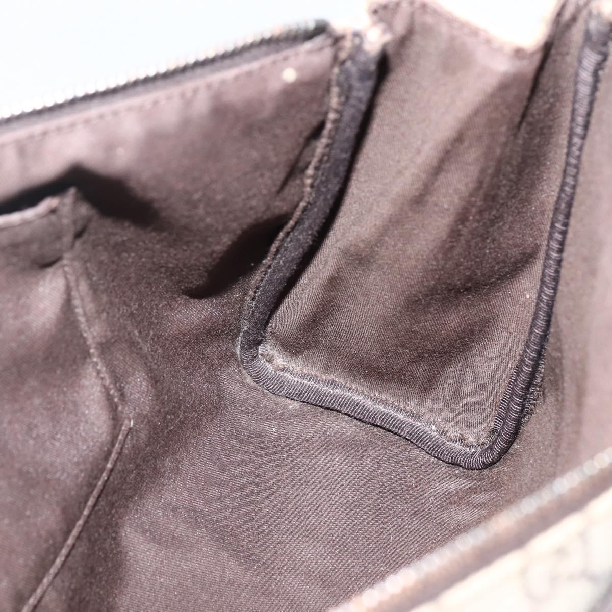 GUCCI GG Supreme Clutch Bag PVC Beige Silver 130653 Auth 143310