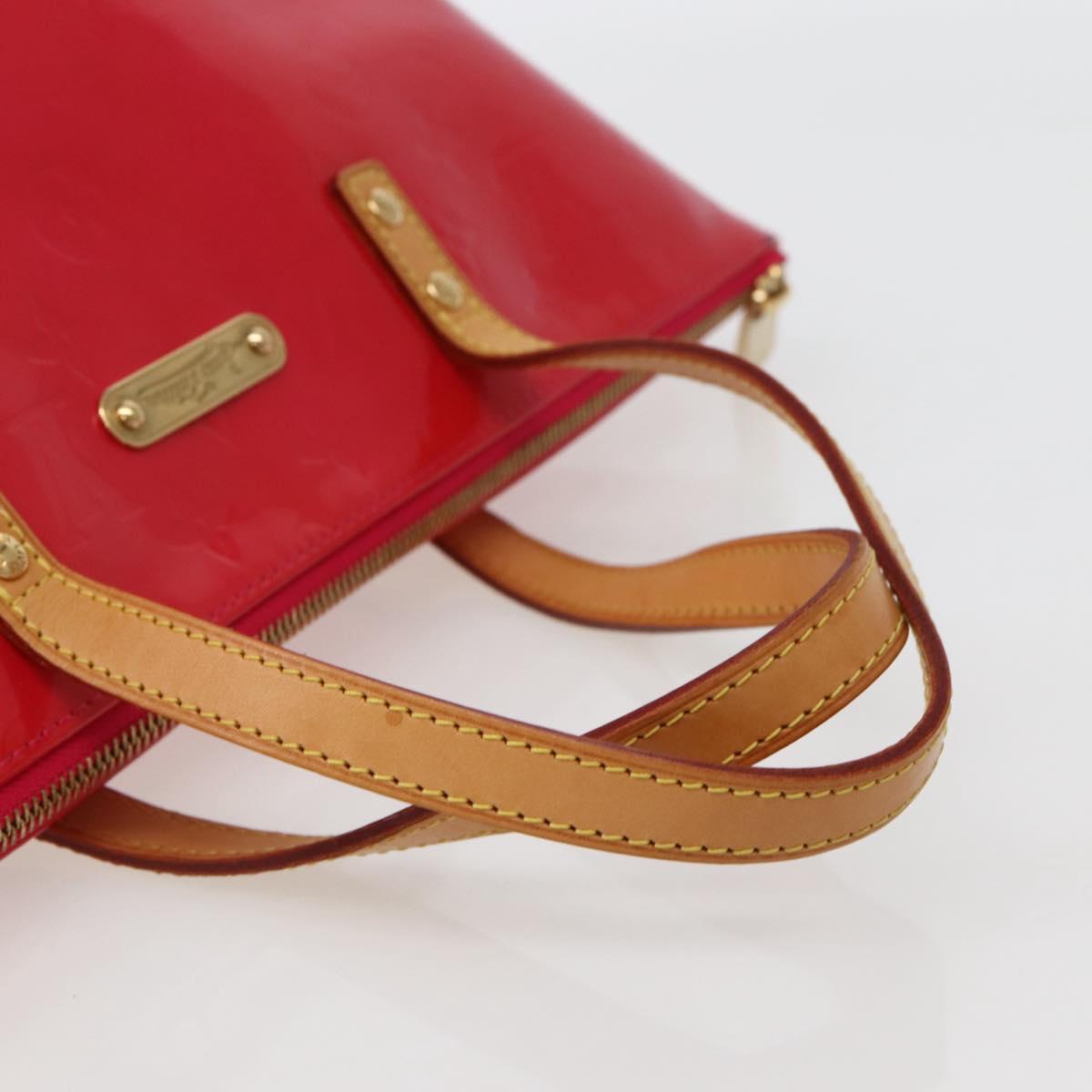 LOUIS VUITTON Monogram Vernis Bellevue PM Hand Bag Rose Pop M93669 Auth 143327