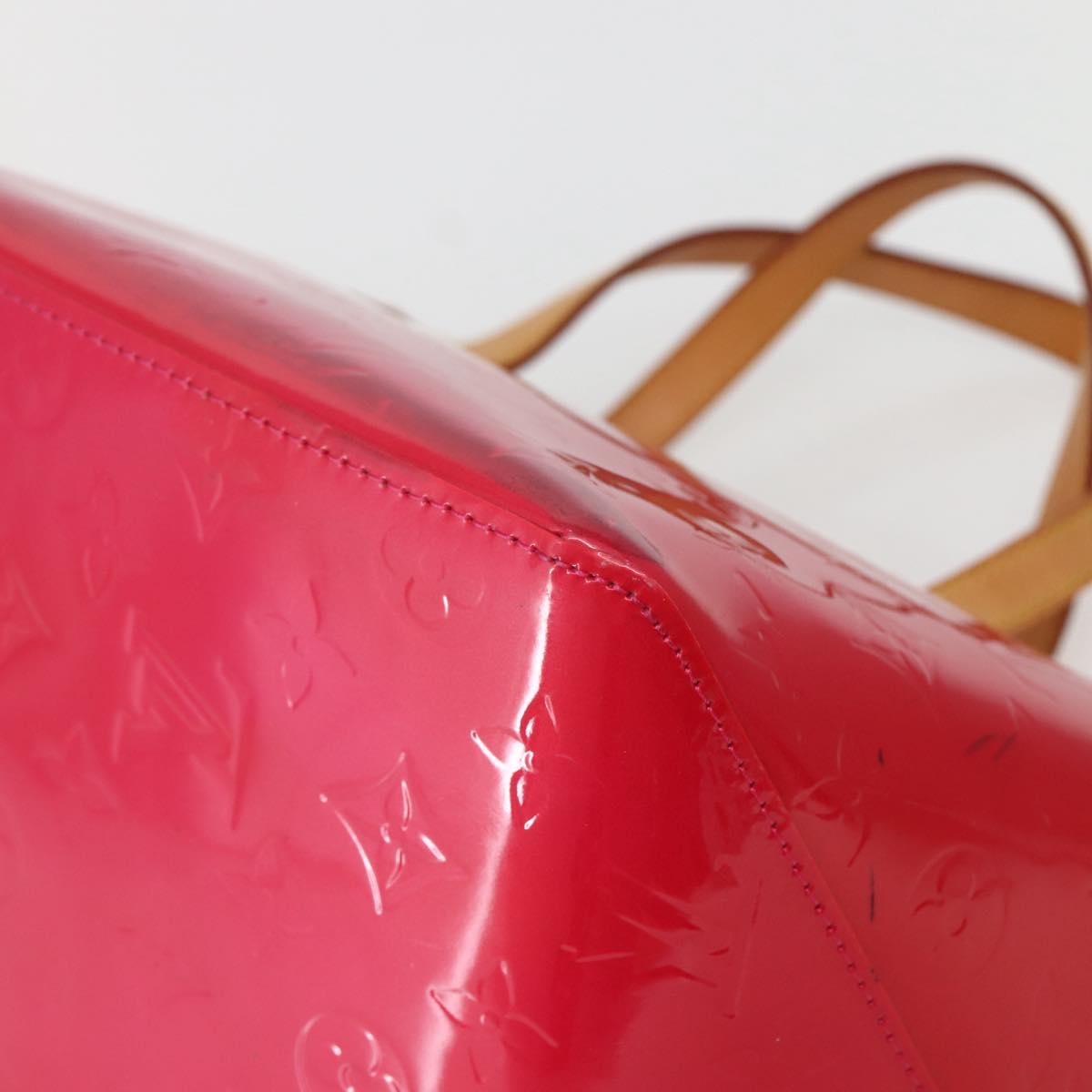 LOUIS VUITTON Monogram Vernis Bellevue PM Hand Bag Rose Pop M93669 Auth 143327