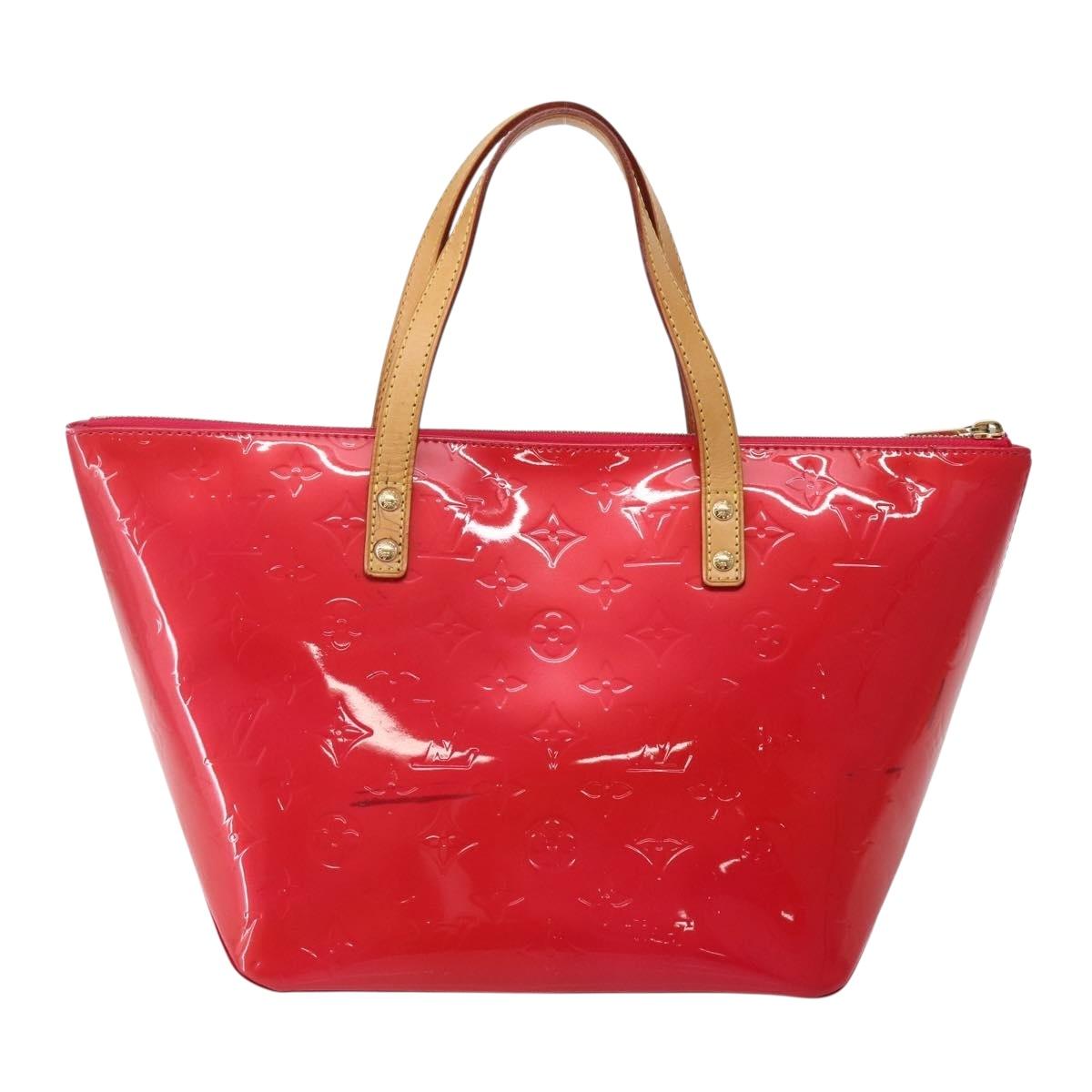 LOUIS VUITTON Monogram Vernis Bellevue PM Hand Bag Rose Pop M93669 Auth 143327