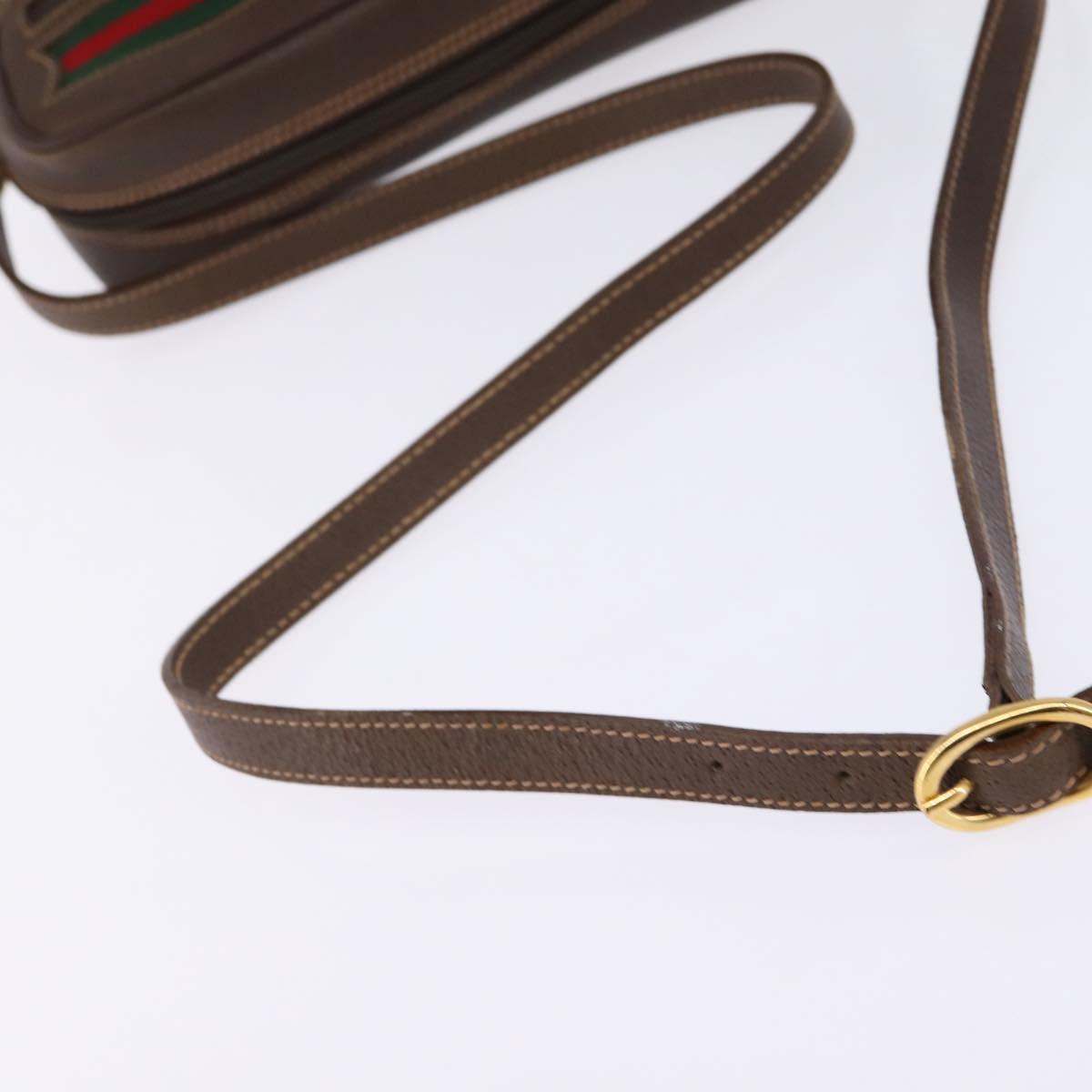 GUCCI GG Supreme Web Sherry Line Bag PVC Beige Gold 56 02 087 Auth 143328