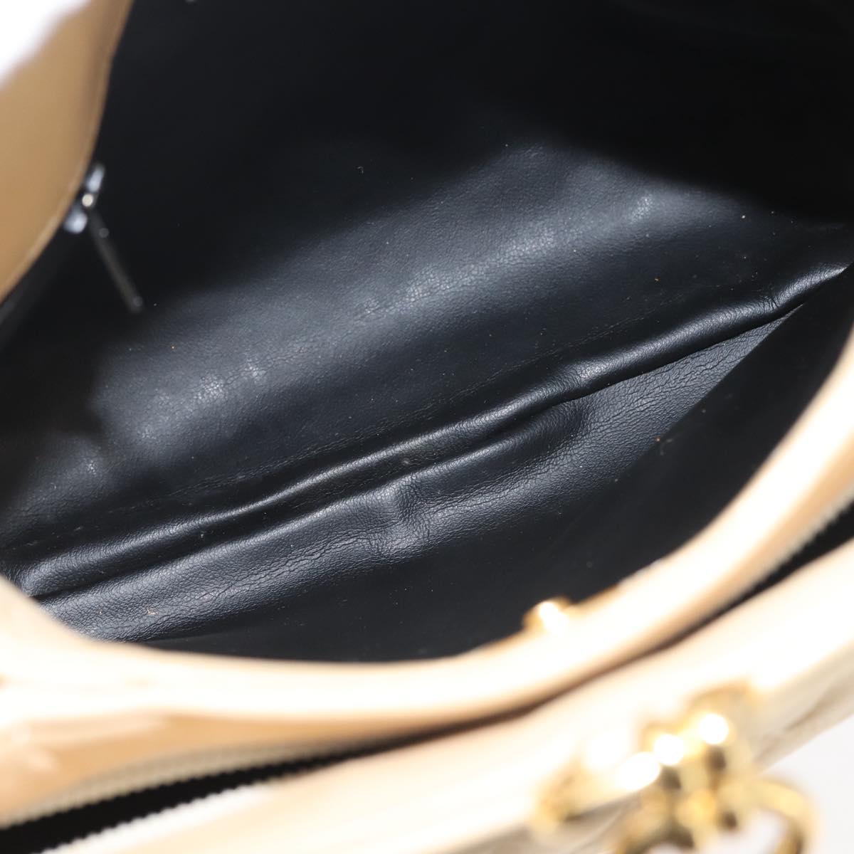 BALLY Shoulder Bag Leather Beige Gold Auth 143330