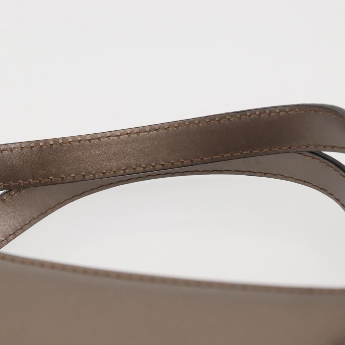 BALLY Hand Bag Leather Champagne Gold Auth 143331