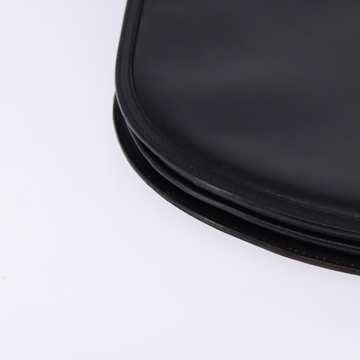 BALLY Shoulder Bag Leather Black Gold Auth 143332