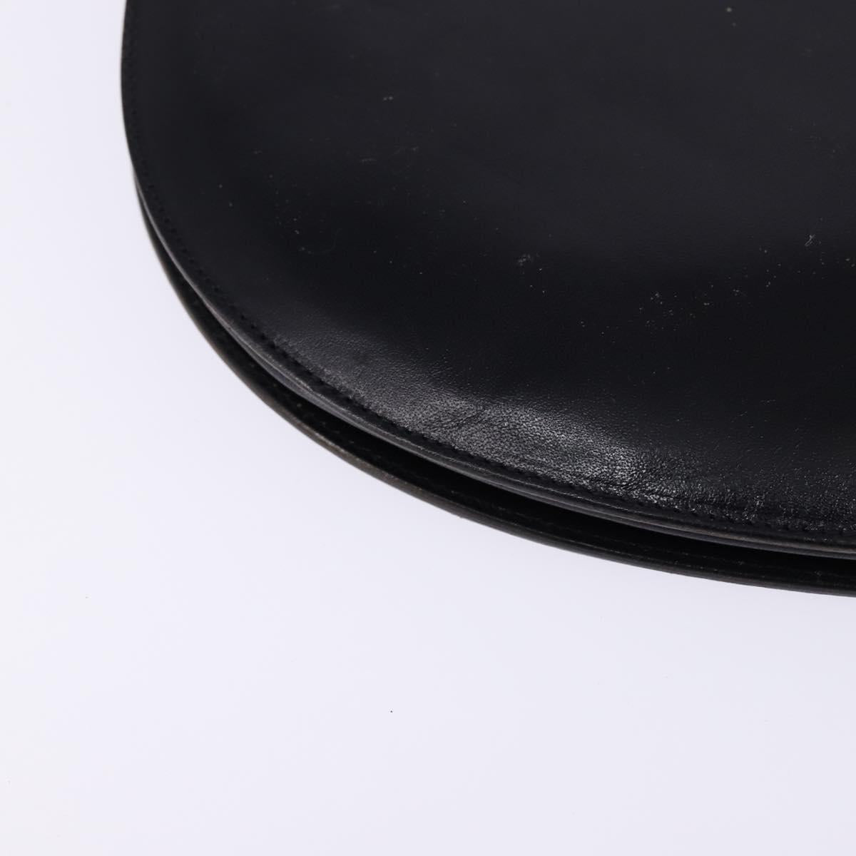 BALLY Shoulder Bag Leather Black Gold Auth 143332