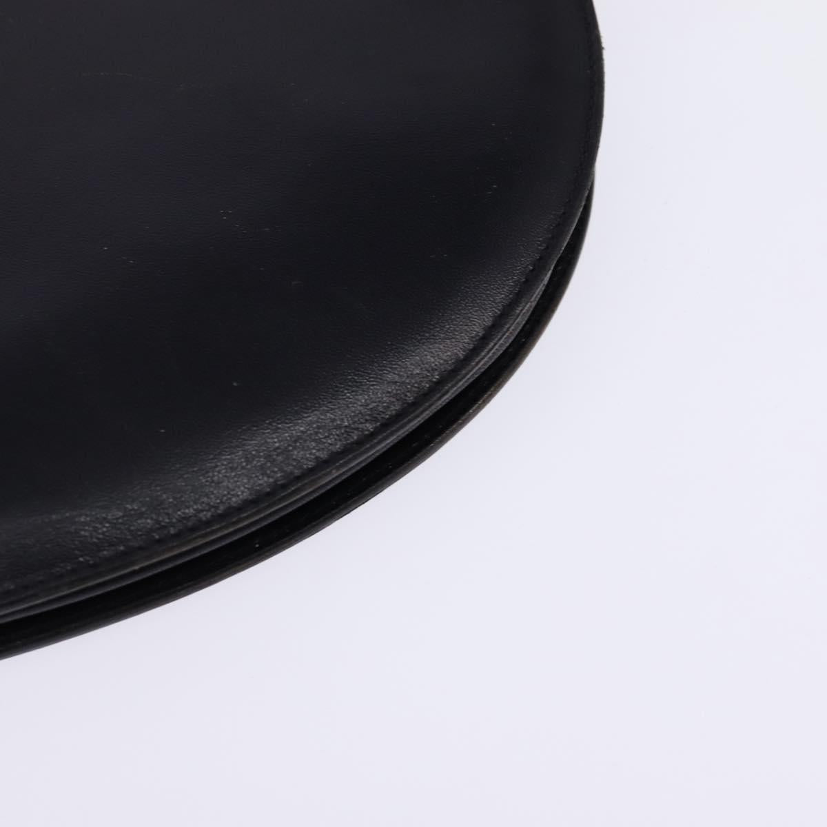 BALLY Shoulder Bag Leather Black Gold Auth 143332