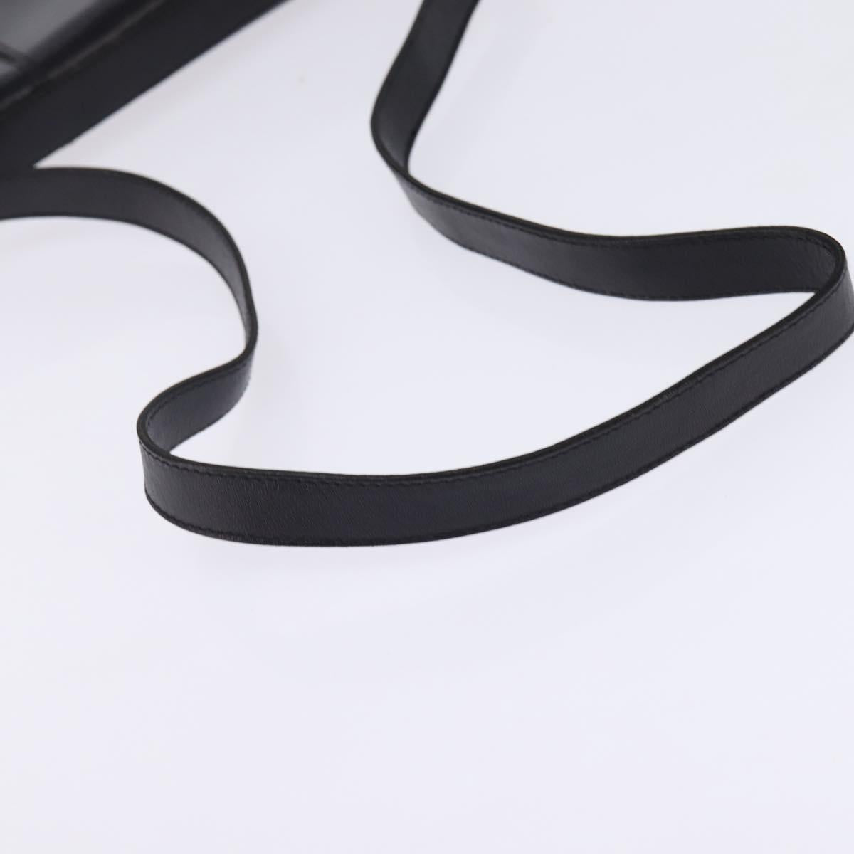 BALLY Shoulder Bag Leather Black Gold Auth 143332