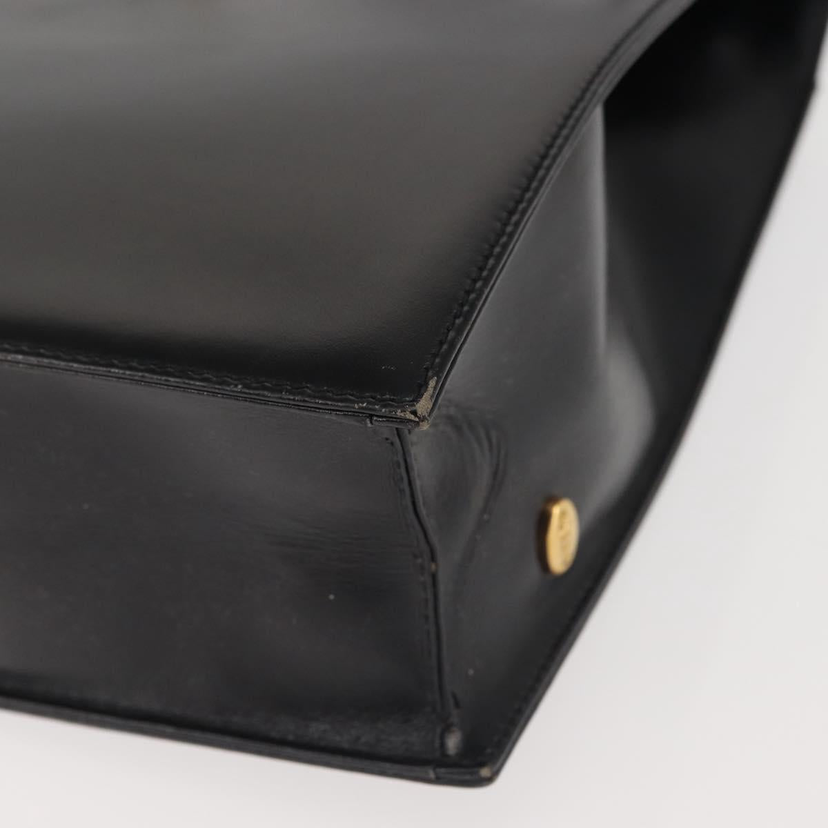 BALLY Shoulder Bag Leather Black Gold Auth 143333