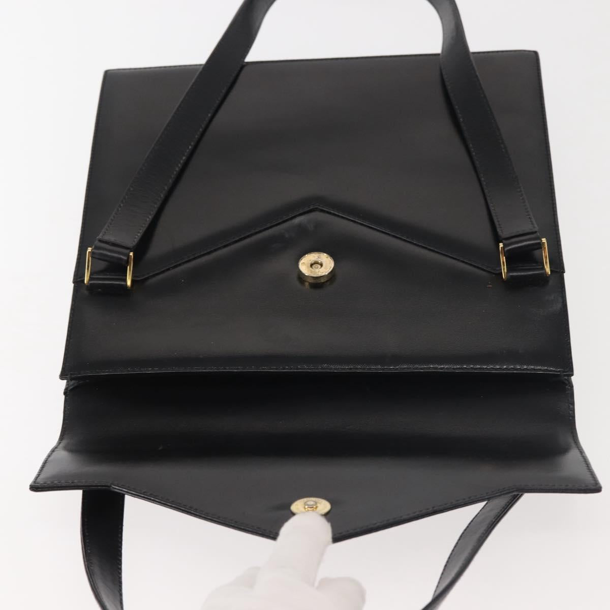 BALLY Shoulder Bag Leather Black Gold Auth 143333