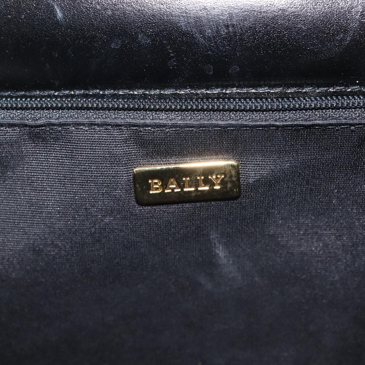 BALLY Shoulder Bag Leather Black Gold Auth 143333