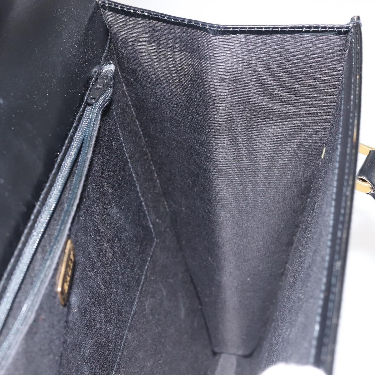 BALLY Shoulder Bag Leather Black Gold Auth 143333