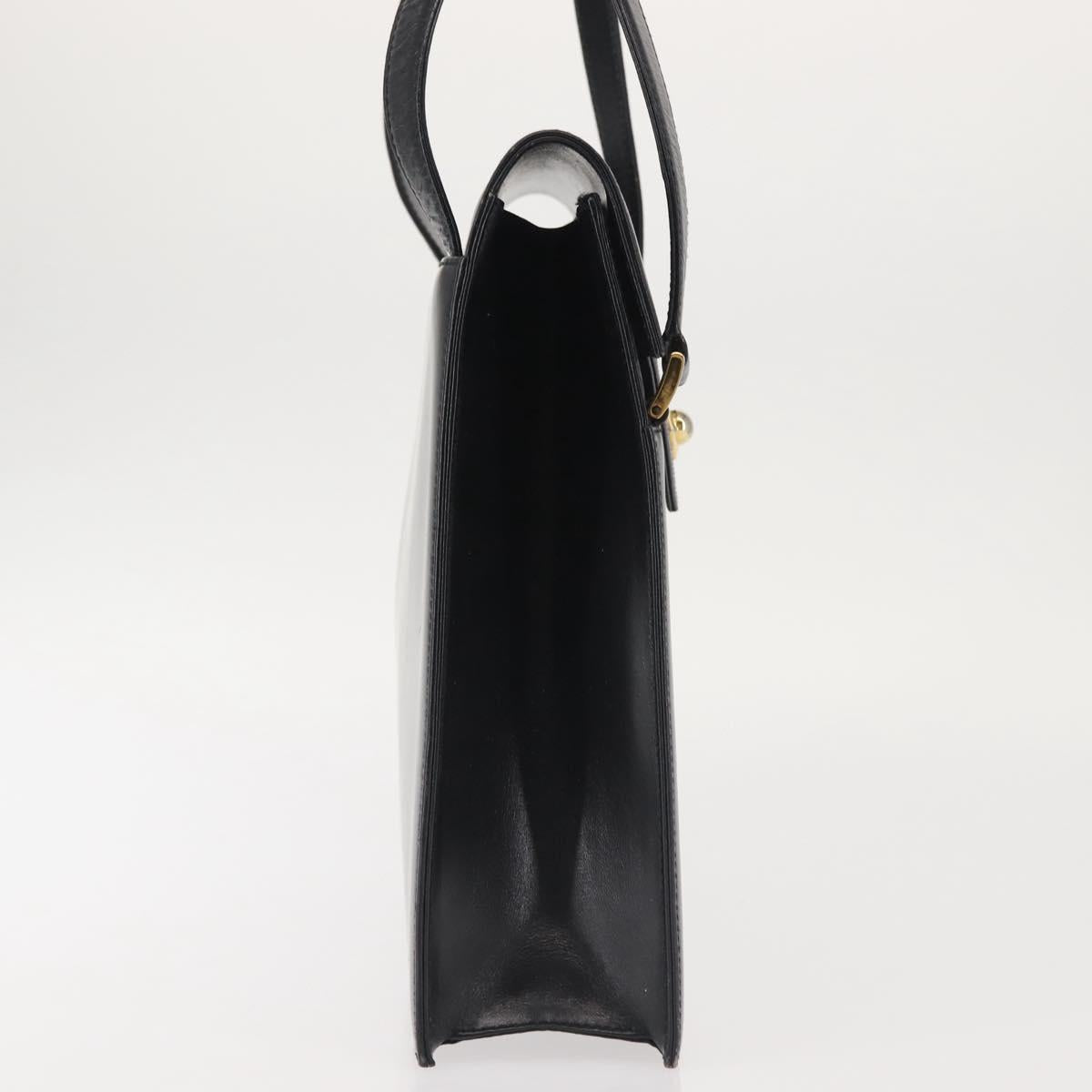 BALLY Shoulder Bag Leather Black Gold Auth 143333