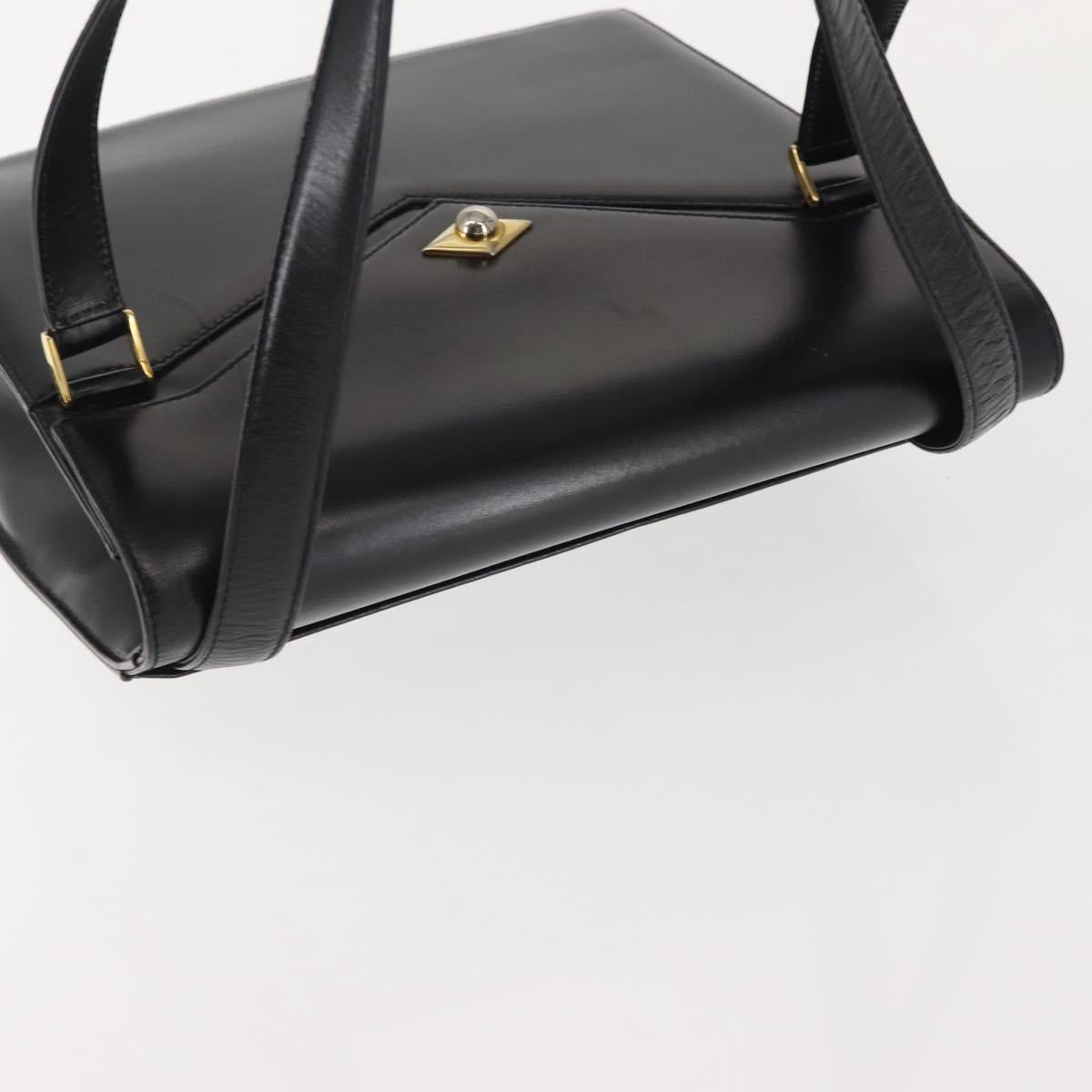 BALLY Shoulder Bag Leather Black Gold Auth 143333