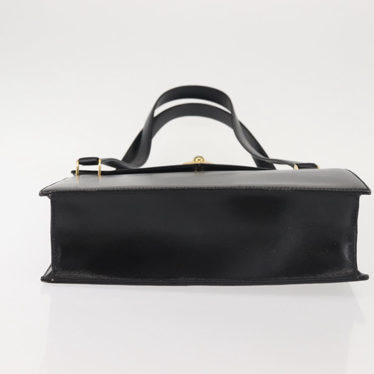 BALLY Shoulder Bag Leather Black Gold Auth 143333