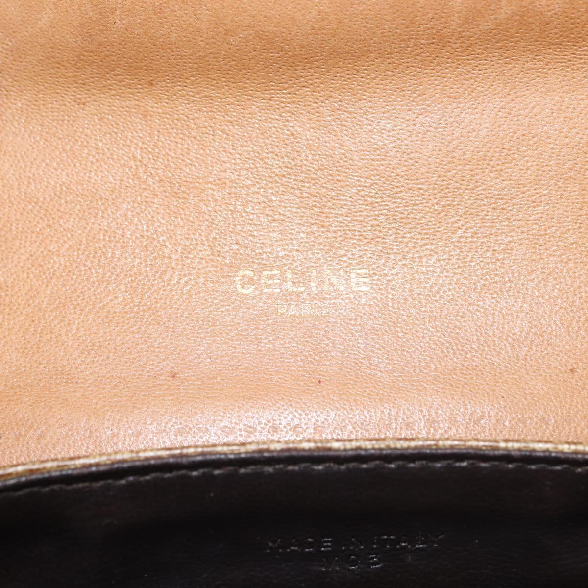 CELINE Macadam Canvas Shoulder Bag PVC Beige Gold Auth 143334