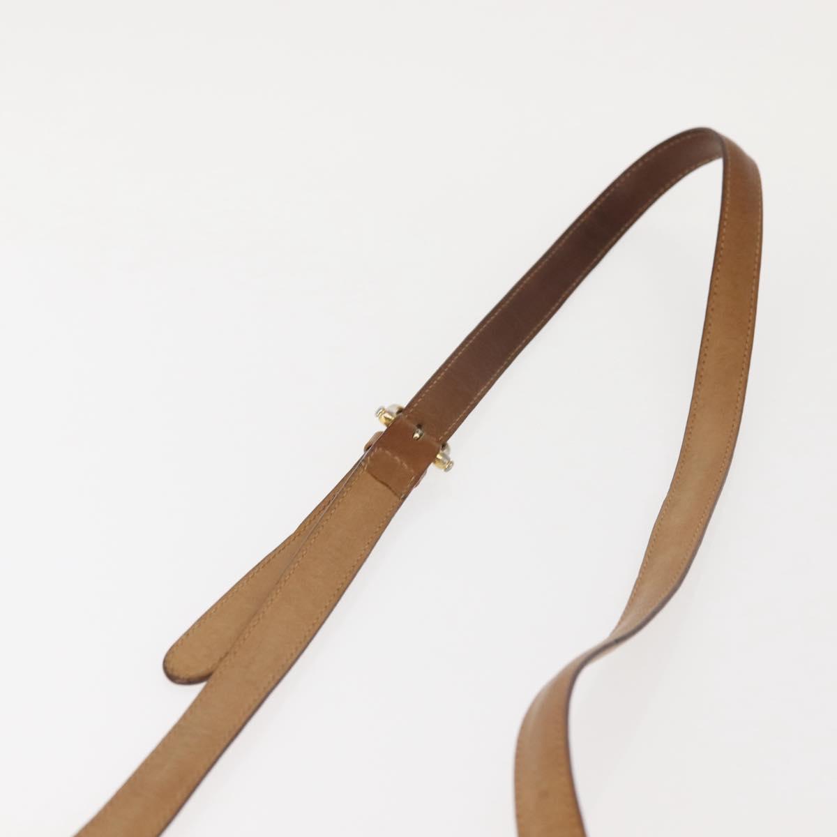 CELINE Macadam Canvas Shoulder Bag PVC Beige Gold Auth 143334