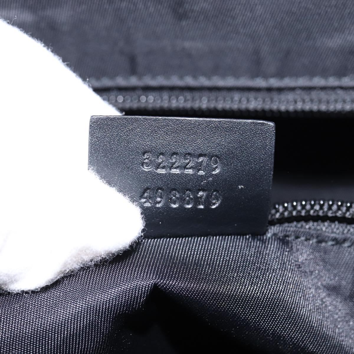 GUCCI GG Supreme Shoulder Bag PVC Leather Black Silver 322279 Auth 143336