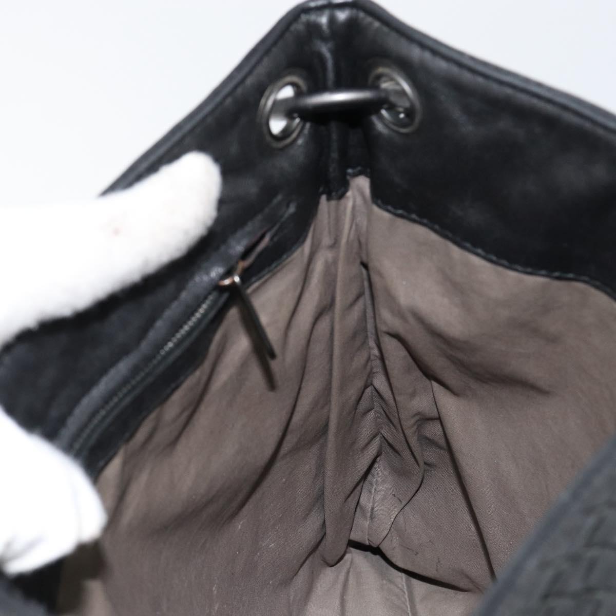 BOTTEGA VENETA INTRECCIATO Shoulder Bag Leather Black Auth 143339