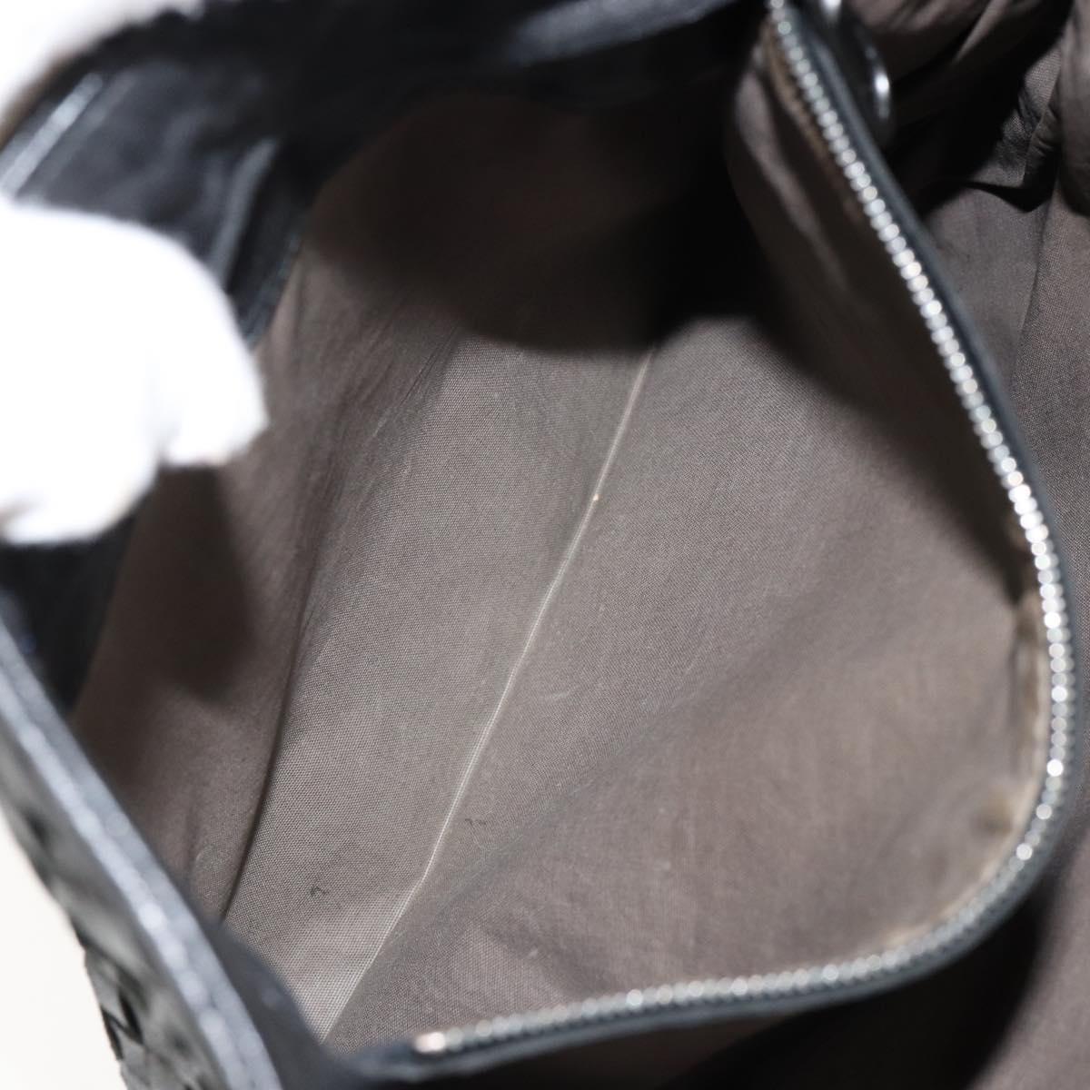 BOTTEGA VENETA INTRECCIATO Shoulder Bag Leather Black Auth 143339