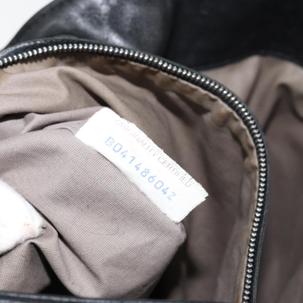 BOTTEGA VENETA INTRECCIATO Shoulder Bag Leather Black Auth 143339