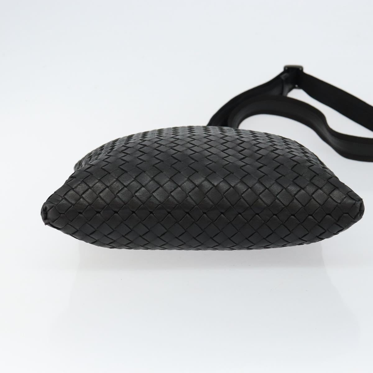 BOTTEGA VENETA INTRECCIATO Shoulder Bag Leather Black Auth 143339