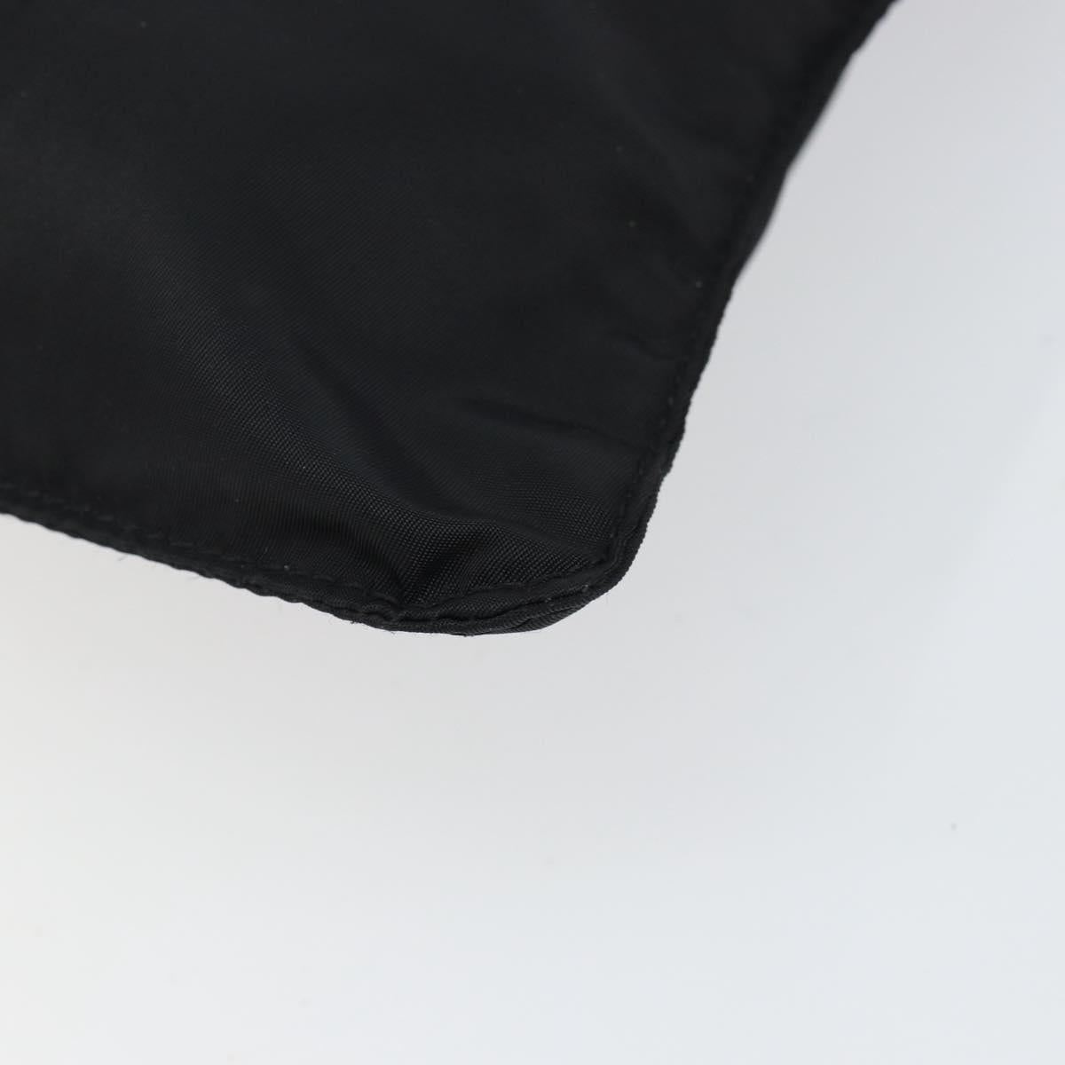 PRADA Shoulder Bag Nylon Black Silver Auth 143341
