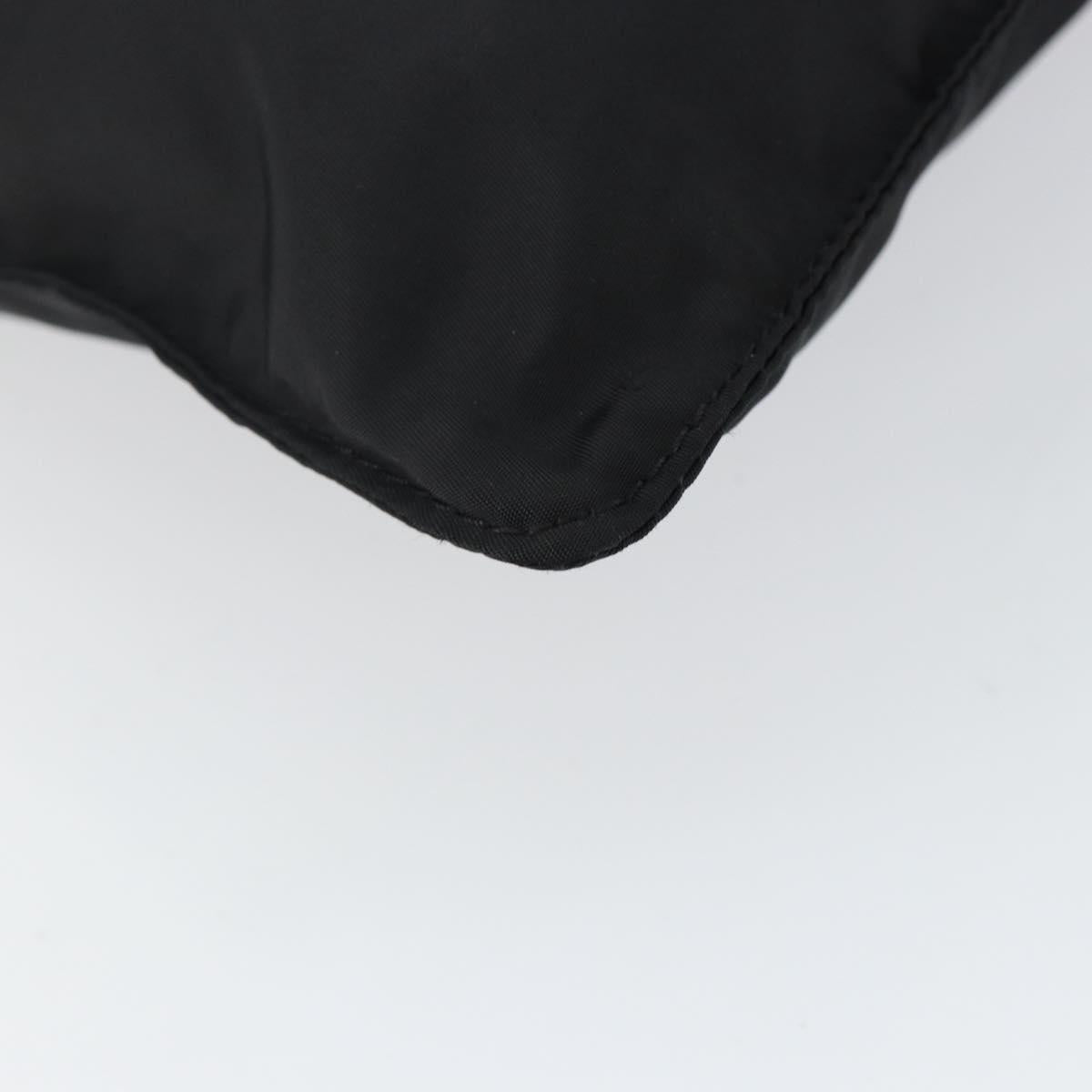 PRADA Shoulder Bag Nylon Black Silver Auth 143341