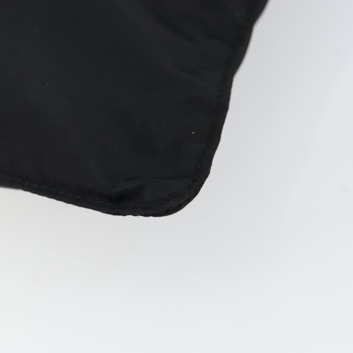 PRADA Shoulder Bag Nylon Black Silver Auth 143341