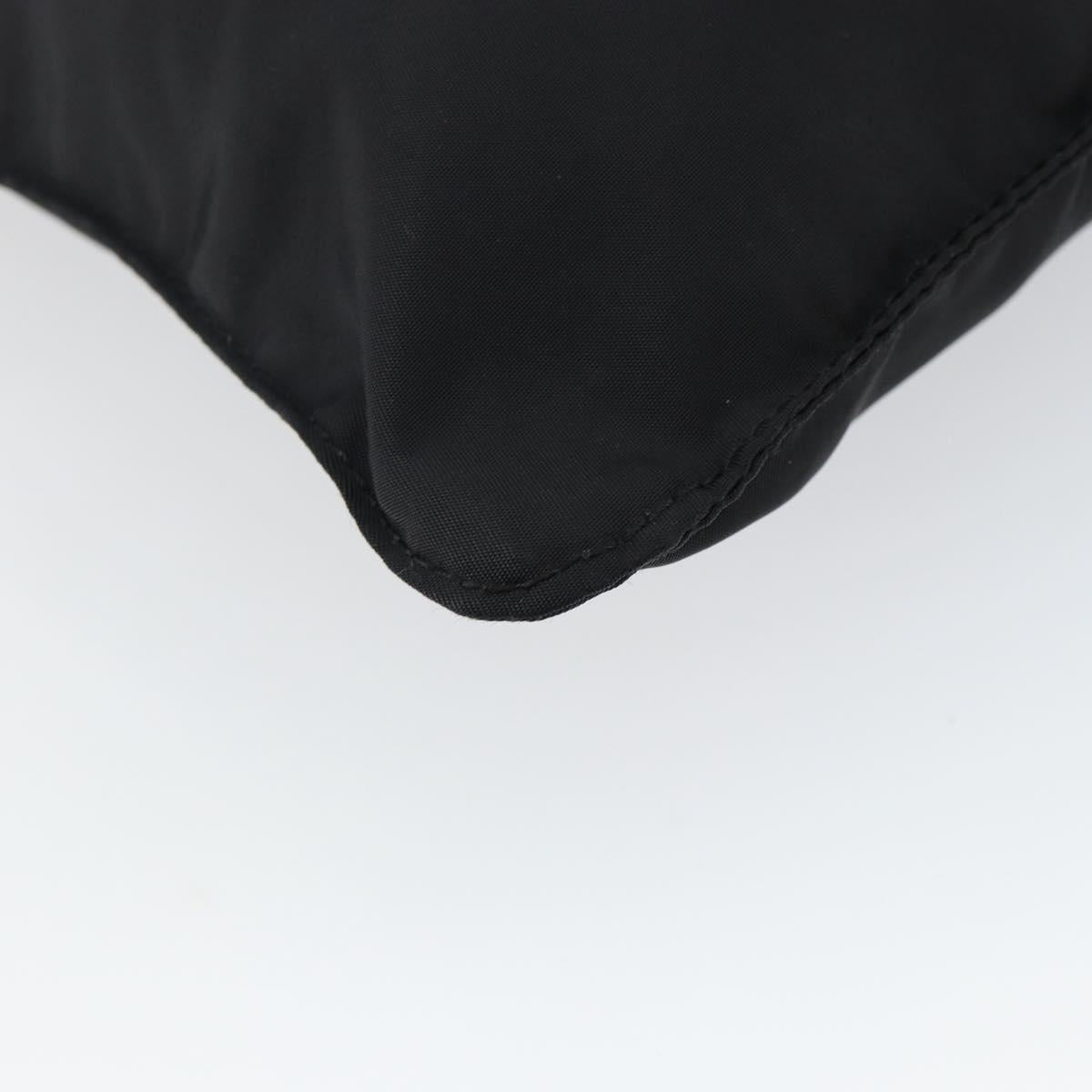 PRADA Shoulder Bag Nylon Black Silver Auth 143341
