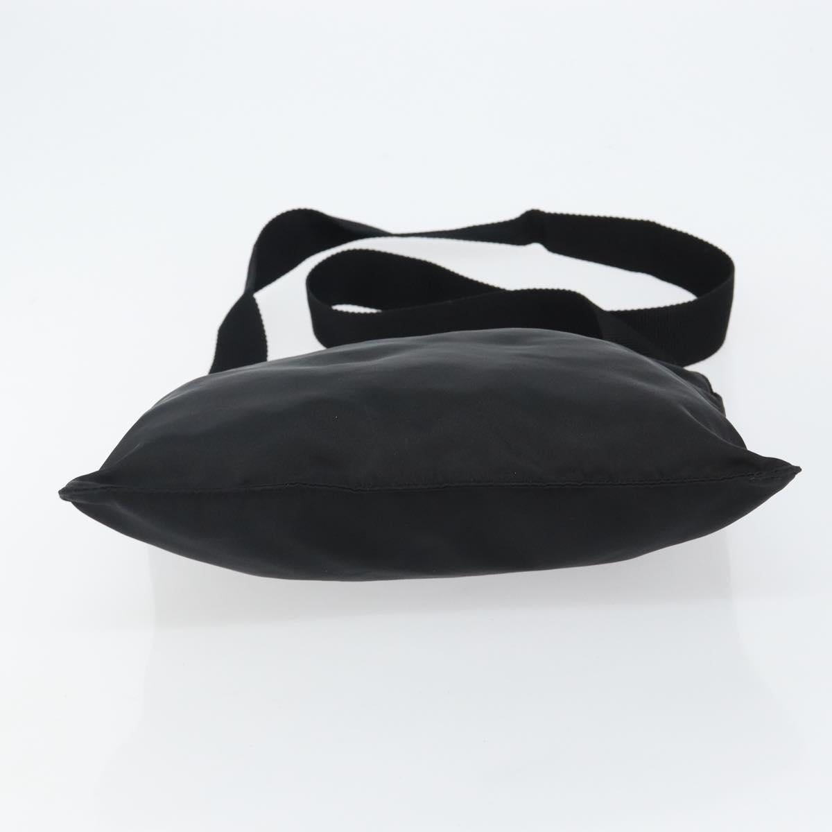 PRADA Shoulder Bag Nylon Black Silver Auth 143341